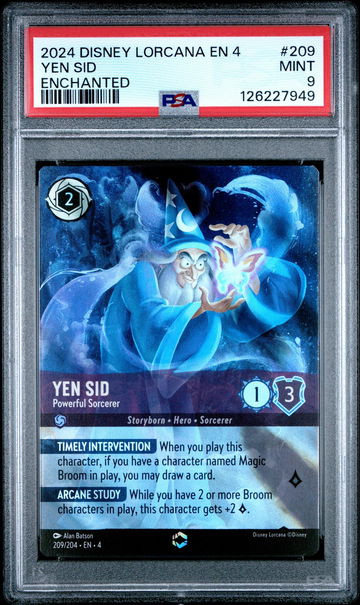 2024 Disney Lorcana En 4-Ursula's Return Enchanted Yen Sid #209 PSA 9