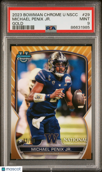 2023 Topps Bowman Chrome University National Michael Penix JR. #29 PSA 9