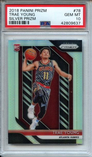 2018 Panini Prizm Trae Young Silver Prizm #78 PSA Gem Mint 10