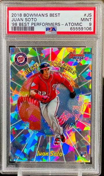 2018 Juan Soto RC Atomic Refractor Bowman’s Best PSA 9 