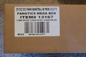 2022-23 Prizm Basketball Fanatics Mega Box Sealed Case 20 Boxes 2022 2023