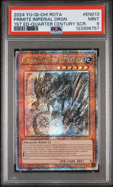 2024 Yu-Gi-Oh! ROTA Quarter Century SCR Primite Imperial Dragon #EN013 PSA 9