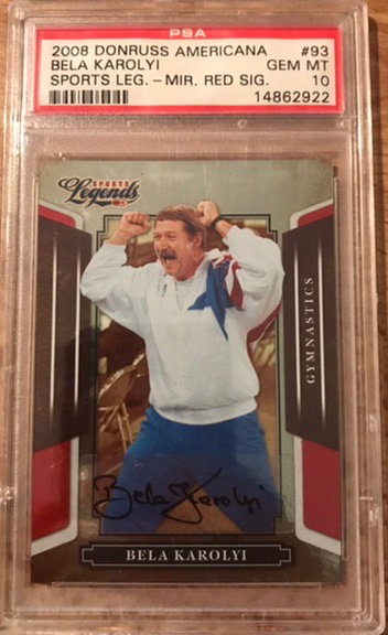 2008 DONRUSS AMERICANA SPORT LEGENDS MIRROR RED AUTO jBELA KAROLYI PSA 10 TOP POP 1/1