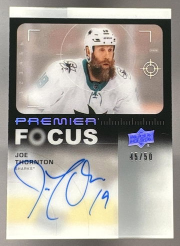 2023-24 Upper Deck Premier Joe Thornton Focus Auto /50