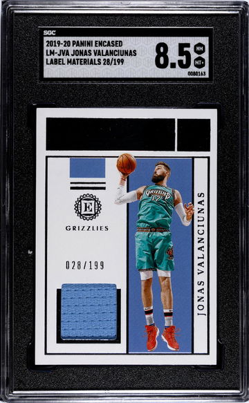 2019 Encased #LM-JVA Jonas Valanciunas Label Materials /199 SGC 8.5