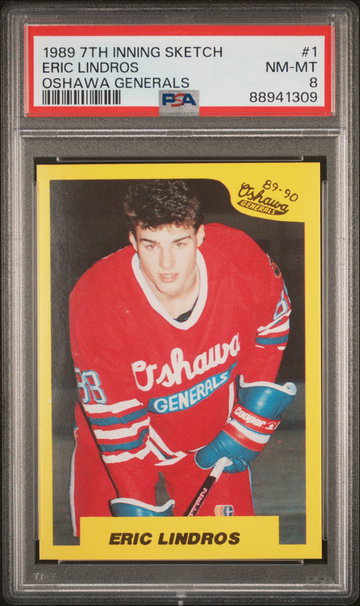 1989 7th Inning Sketch Ohl Oshawa Generals Eric Lindros #1 PSA 8