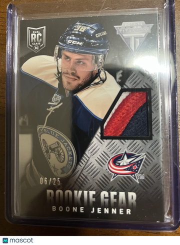 2013 Panini Titanium Boone Jenner Gear Jersey #RG-BJE Patch Autograph Rookie