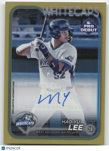 2024 Topps Pro Debut Hao-Yu Lee #PD-189 Gold /50 Topps Certified Autograph Issue
