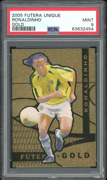 2005 Futera Unique Gold /820 Ronaldinho PSA 9 Brazil