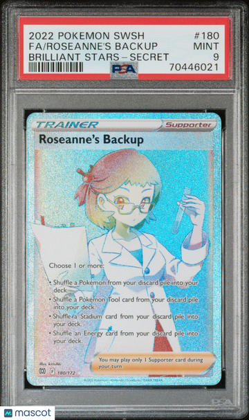 2022 Pokemon Sword & Shield Brilliant Stars Roseanne's Backup Brilliant Stars-Secret PSA 9 #180
