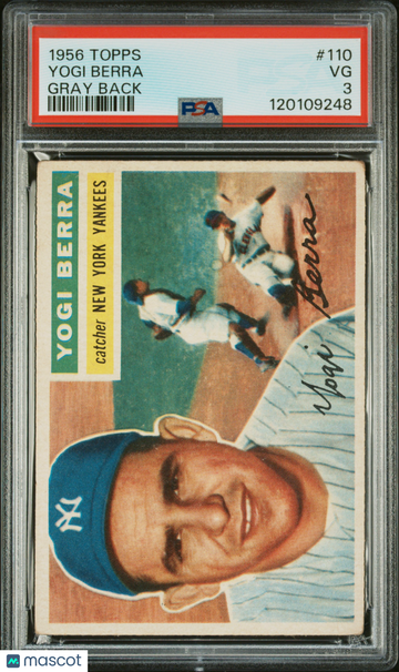 1956 Topps Yogi Berra Gray Back #110 PSA 3 New York Yankees