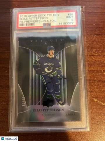 2018-19 Upper Deck Trilogy Elias Pettersson #73/99 Rookie PSA 9