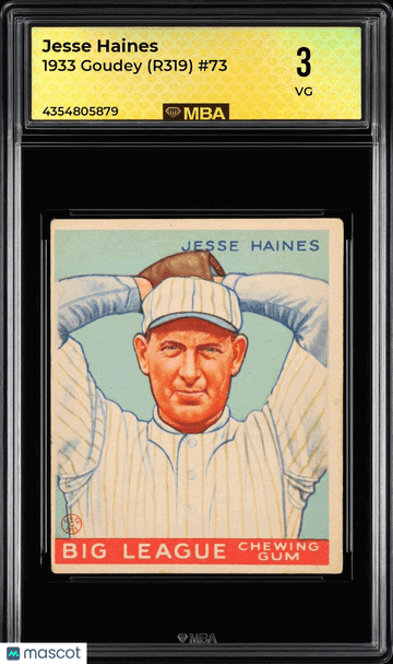 1933 Goudey (R319) Jesse Haines #73 MBA 3
