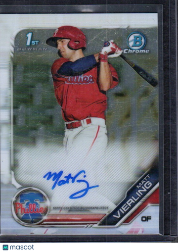 2019 Bowman Matt Vierling #CPA-MV Chrome Prospect Autographs AU