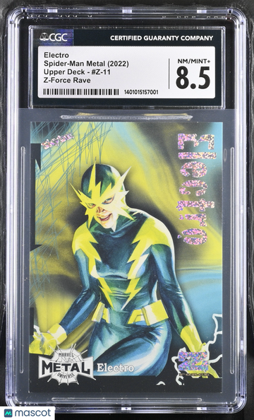 2022 Upper Deck Spider-Man Metal Trading Card Electro Z-Force Rave #Z-11 CGC 8.5 85/100