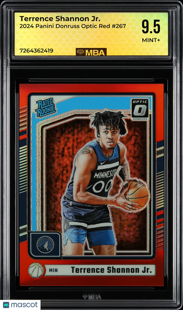 2024 Panini Donruss Optic Terrence Shannon Jr. #267 Red MBA 9.5