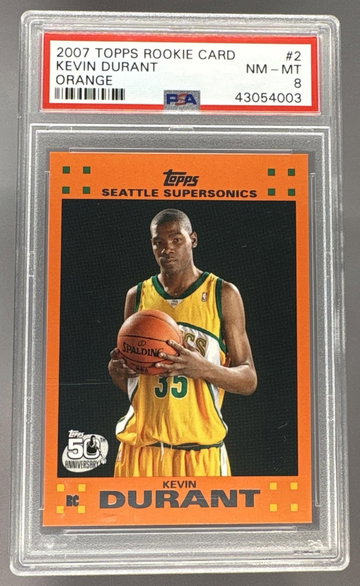 2007 Topps Rookie Card Orange Kevin Durant #2 PSA 8