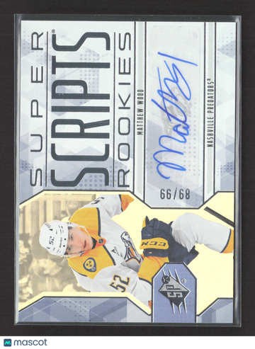 2025 Upper Deck SPx Super Scripts Rookies Matthew Wood #SSR-MW Gold Auto /68
