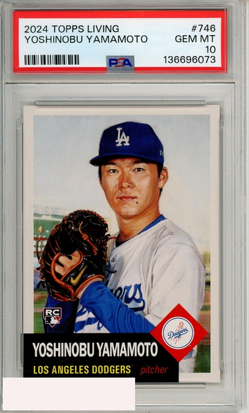 2024 TOPPS LIVING YOSHINOBU YAMAMOTO #746 PSA 10 GEM MT RC