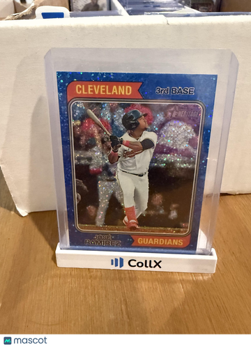 2023 Topps Heritage José Ramírez #11 Chrome Blue Sparkle Refractor