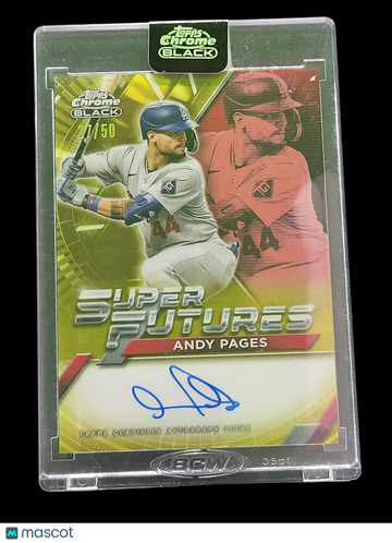 2025 Topps Chrome Black Super Futures Andy Pages #FSA-AP Gold Super Futures Autograph Card