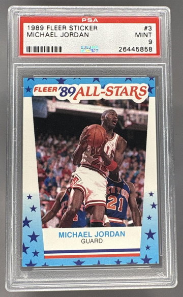 1989 Fleer Sticker All Stars Michael Jordan #3 PSA 9