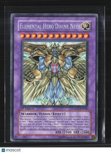 2008 Yu-Gi-Oh! Crossroads of Chaos Elemental HERO Divine Neos Secret Rare 1st Edition #CSOC-EN098