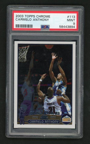 2003 Topps Chrome Carmelo Anthony #113 PSA 9