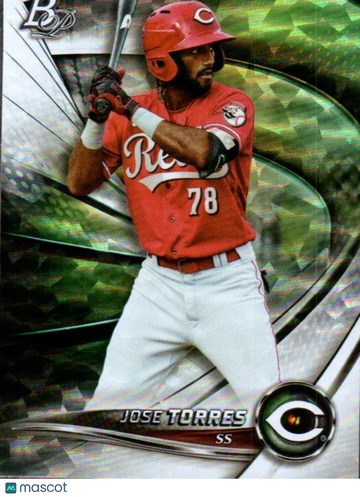 2022 Bowman Platinum Jose Torres #TOP-39 Top Prospects Ice Foilboard