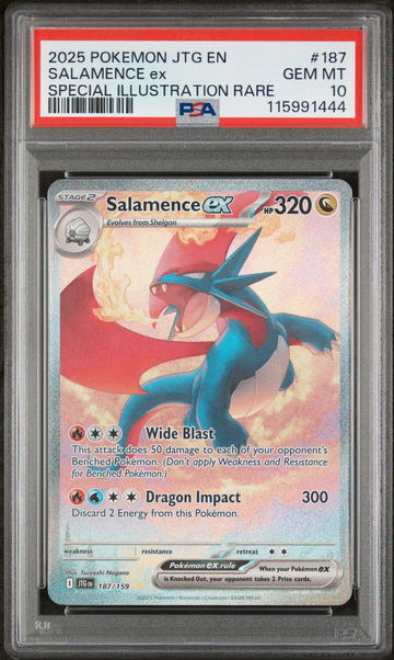 2025 Pokemon JTG EN Special Illustration Rare Salamence ex #187 PSA 10