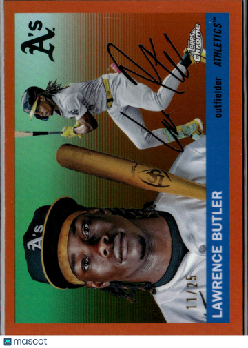 Lawrence Butler 2025 Topps Chrome Auto Orange /25 Oakland Athletics