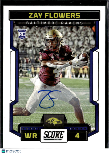Zay Flowers 2023 Panini Score RC Auto Baltimore Ravens