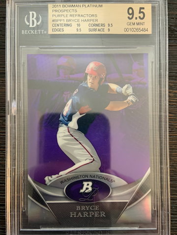 2011 Bowman Platinum Bryce Harper Purple Refractor