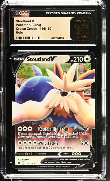 2023 Pokemon Crown Zenith Holo Stoutland V #116/159 CGC Pristine 10