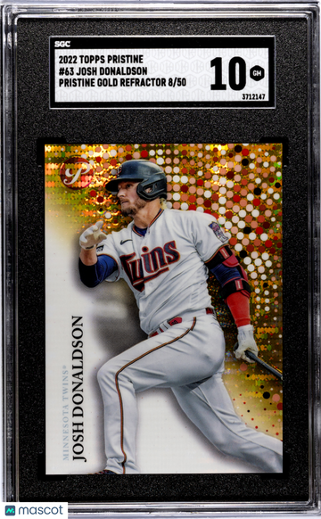2022 Topps Pristine Josh Donaldson #63 Gold Refractor SGC 10