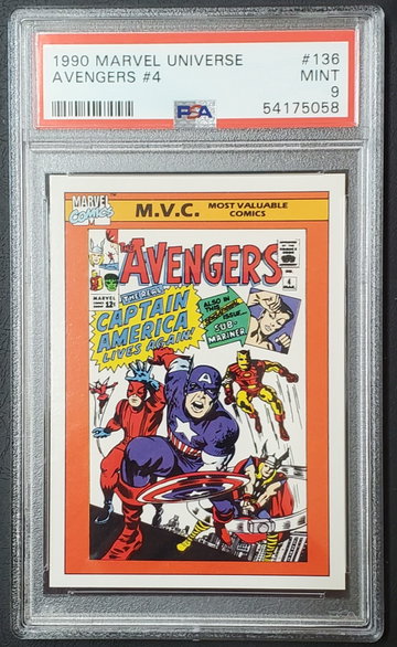 Avengers #4 1990 Impel Skybox Marvel Universe #136 PSA 9 Mint