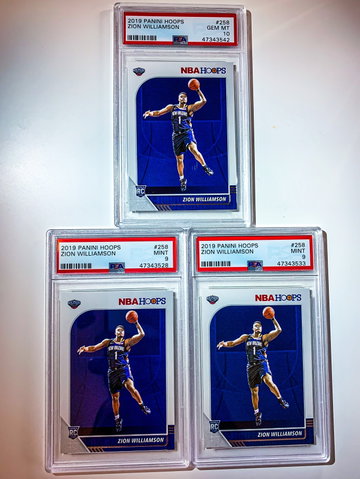 (1) PSA 10 (2) PSA 9 Zion Hoops Rookie