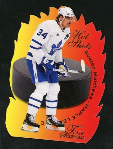 2022 Upper Deck Fleer Showcase 4 Auston Matthews Hot Shots 4 VG Toronto Maple Leafs