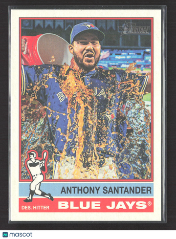 Excellent 2025 Topps Heritage Anthony Santander #703 Toronto Blue Jays Baseball Card