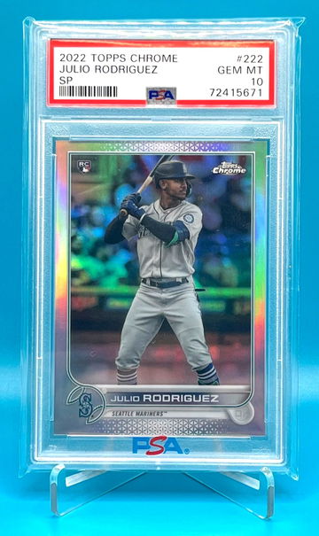 2022 Topps Chrome ⚾️ JULIO RODRIGUEZ (#222) ⚾️ SP Refractor PSA 10