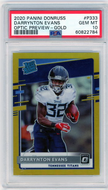 2020 Donruss Optic #333 Darrynton Evans Gold Preview /10 PSA 10