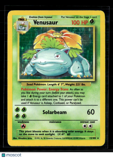 1999 Base Set Venusaur Holo Rare #15/102