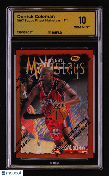 1997 Topps Finest Mainstays Derrick Coleman #211 MBA 10
