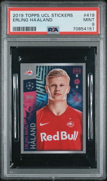 2019 Topps UEFA Champions League Stickers #419 Erling Haaland PSA 9