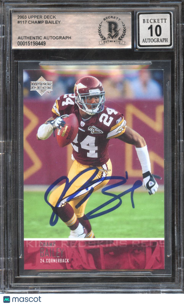 Champ Bailey 2003 Upper Deck Auto BGS 0