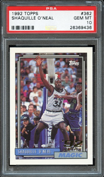 1992-93 Topps #362 Shaquille O'Neal PSA 10 Rookie