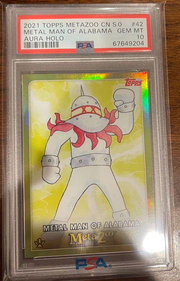 Metal Man of Alabama Aura Holo 2021 Topps MetaZoo Cryptid Nation PSA 10 Gem Mint