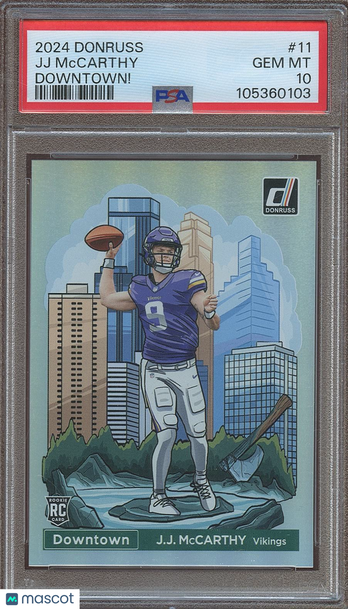 J.J. McCarthy 2024 Panini Donruss Rookie Insert [Base] PSA 10 Minnesota Vikings