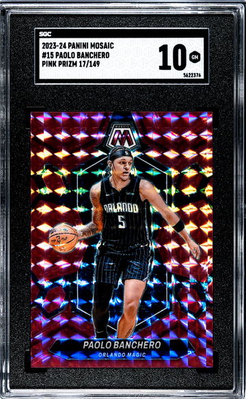 2023-24 Panini Mosaic Pink Prizm Paolo Banchero #15 /149 SGC 10