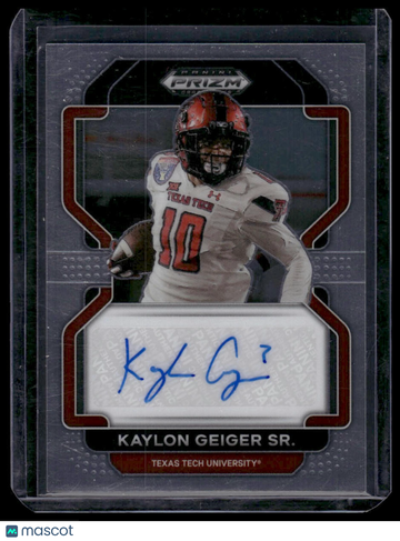 2023 Panini Prizm Draft Picks Kaylon Geiger Sr. #RA-KGE 2022 Prizm Draft Picks Autographs AU
